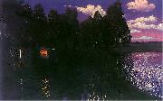 Stanislaw Ignacy Witkiewicz Landscape by night oil painting